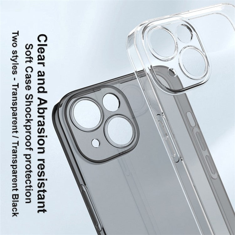 IMAK UX-5 Series for iPhone 14 Clear Anti-dust Phone Case Flexible TPU Phone Shell Back Cover - Transparent Black