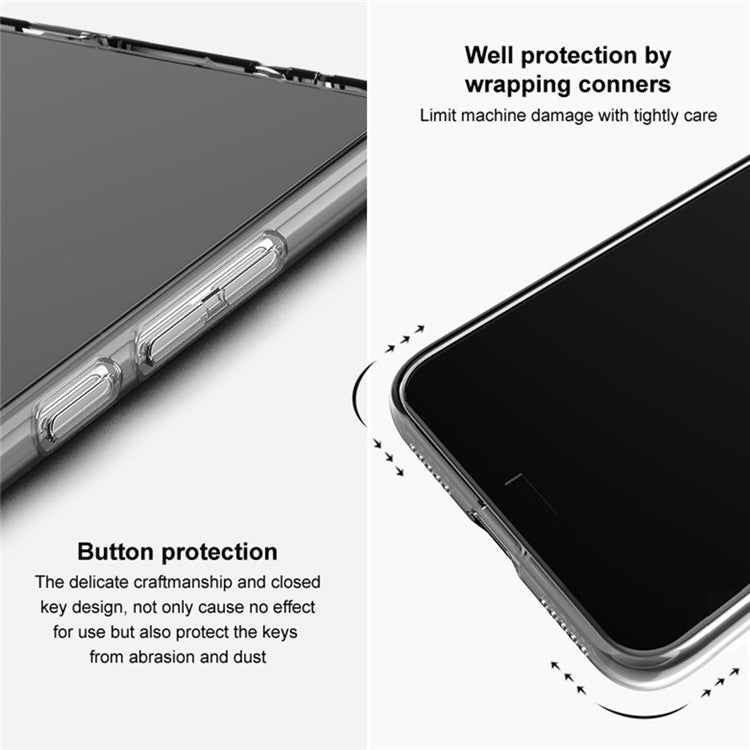 IMAK UX-5 Series for iPhone 14 Clear Anti-dust Phone Case Flexible TPU Phone Shell Back Cover - Transparent Black