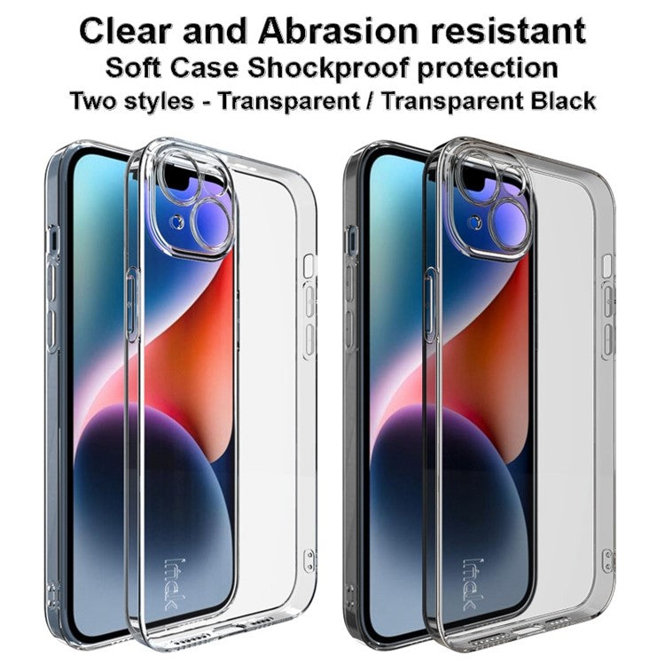IMAK UX-5 Series for iPhone 14 Plus Anti-fingerprint TPU Phone Case Super Slim Anti-dust Phone Back Cover - Transparent
