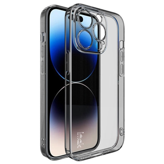 IMAK UX-5 Series for iPhone 14 Pro Flexible TPU Phone Shell Super Transparent Anti-dust Phone Case - Transparent Black