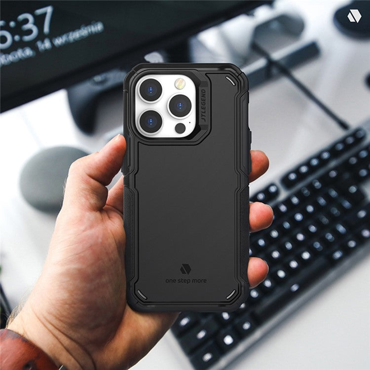 TLEGEND DX Pro Military Grade Phone Case for iPhone 14 Pro Max Magnetic Phone Case TPU+PC Protective Magnetic Cover with Camera Frame - Black