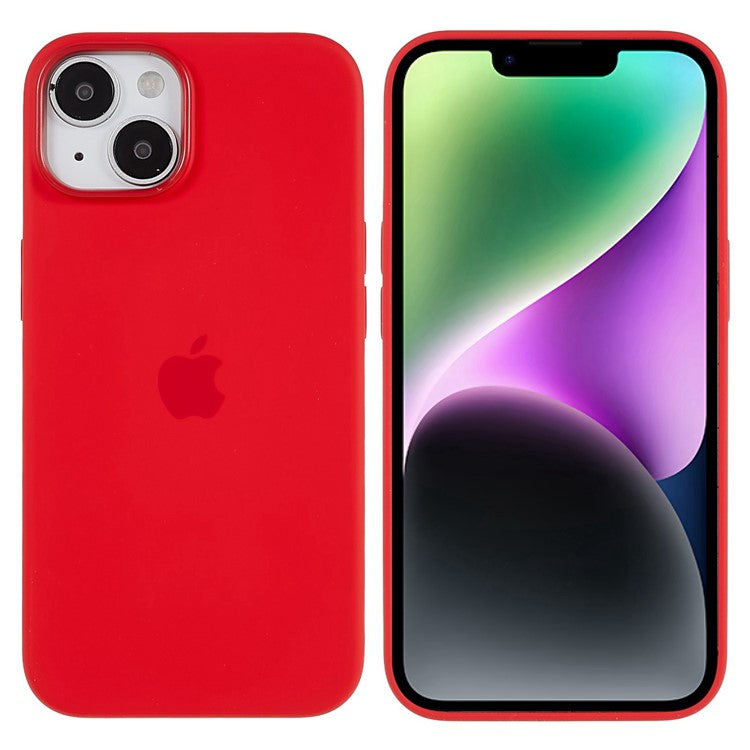 Shockproof Case for iPhone 14 Plus Liquid Silicone Phone Case Anti-Scratch Slim Phone Shell - Red