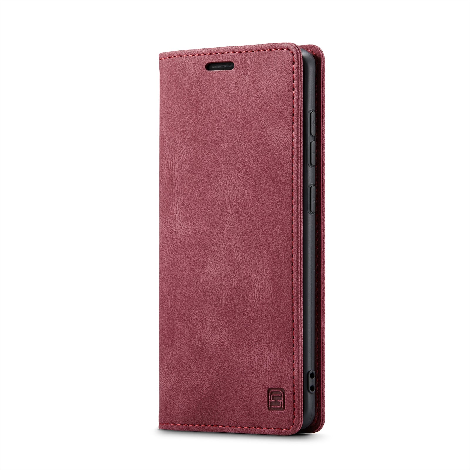 For Huawei P50 Pro 4G Wallet Case AUTSPACE A01 Leather Stand Cover with RFID Blocking Card Holder - Red
