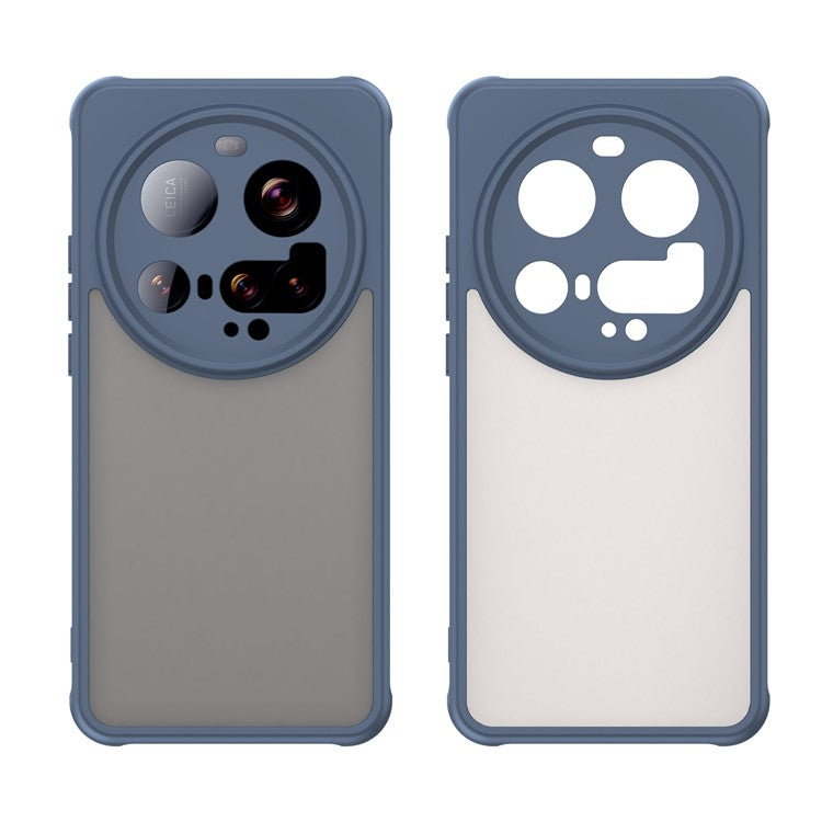 For Xiaomi 15 Ultra Case Drop Proof Airbags Frosted Translucent PC + TPU Phone Back Cover - Blue