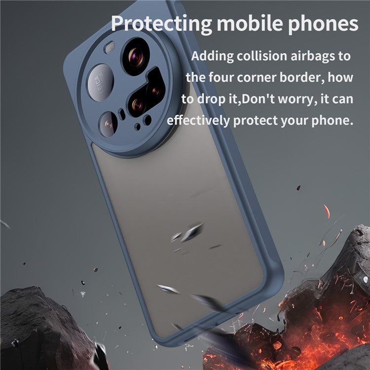 For Xiaomi 15 Ultra Case Drop Proof Airbags Frosted Translucent PC + TPU Phone Back Cover - Blue