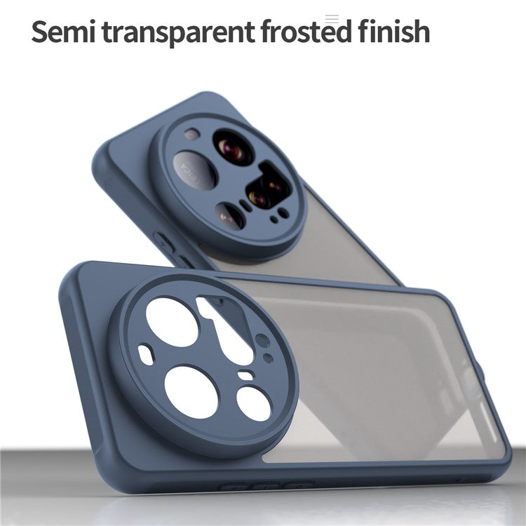For Xiaomi 15 Ultra Case Drop Proof Airbags Frosted Translucent PC + TPU Phone Back Cover - Blue