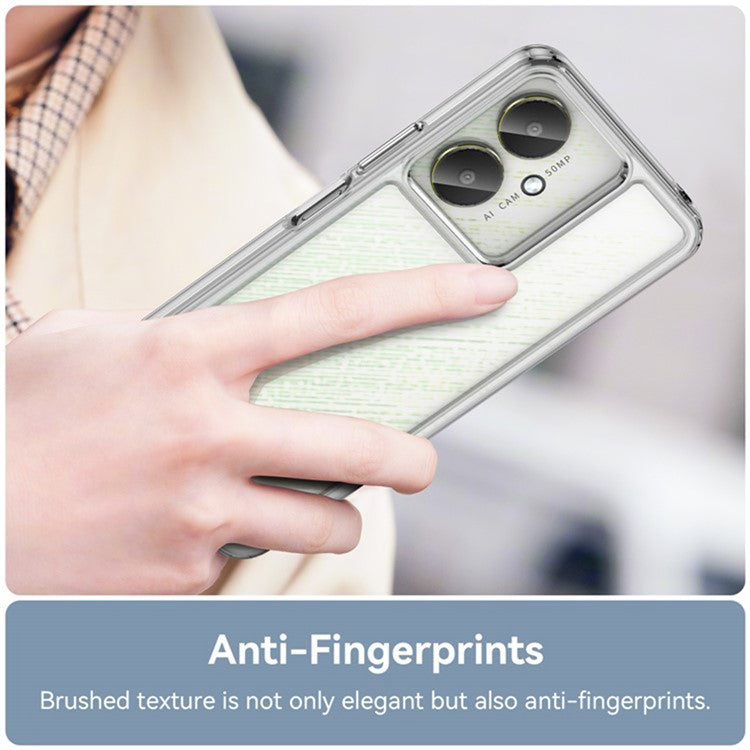 WANLONFENG MF2 Series For Xiaomi Redmi 13C 4G / 13C 5G Case TPU Acrylic Clear Phone Cover with 2Pcs Tempered Glass Film