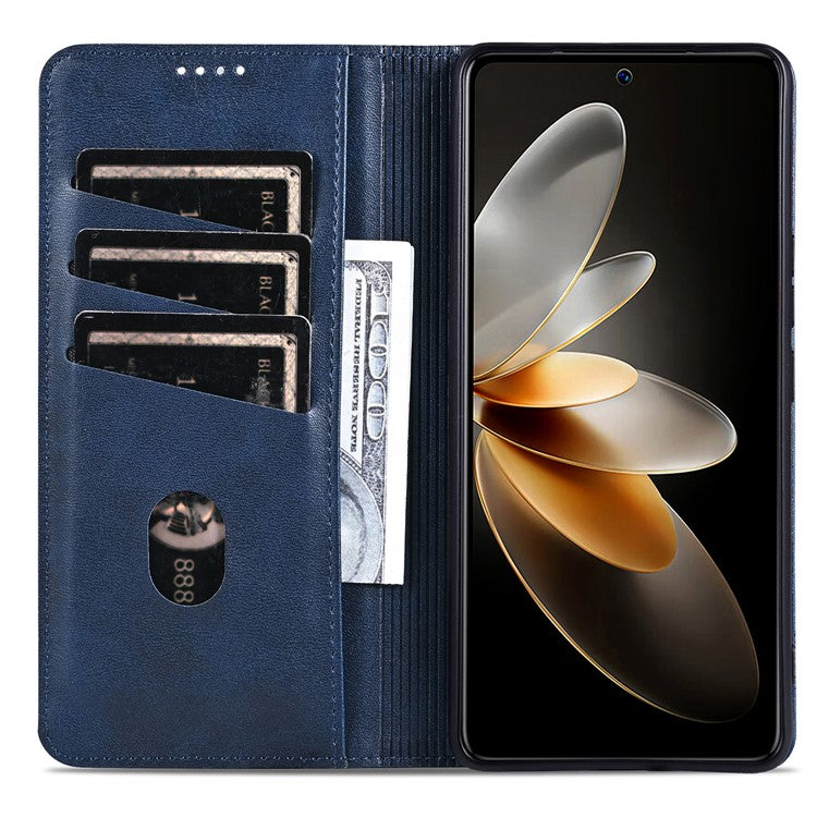 AZNS For Xiaomi 15 Ultra Case Cowhide Texture PU Leather Wallet Phone Cover - Blue