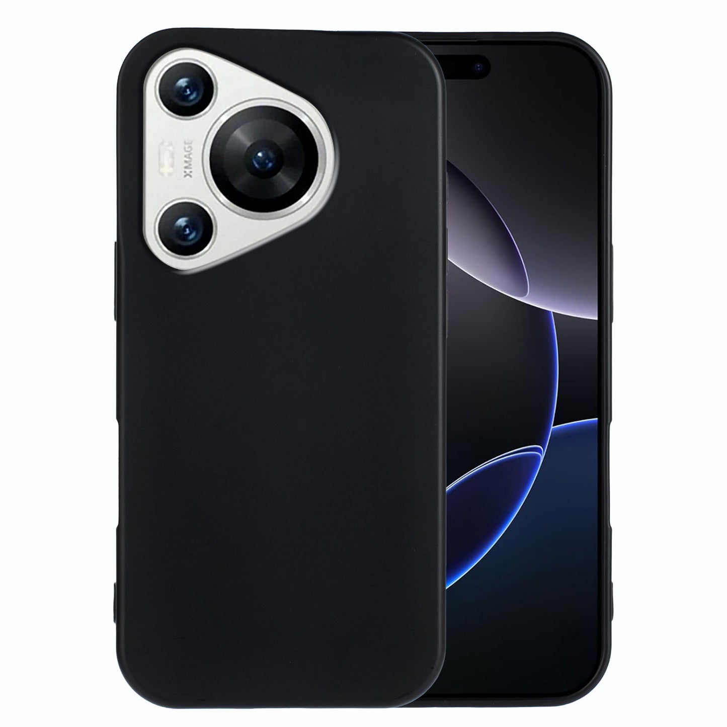 For Huawei Pura 70 TPU Case Soft Matte Anti-fingerprint Phone Back Cover - Black