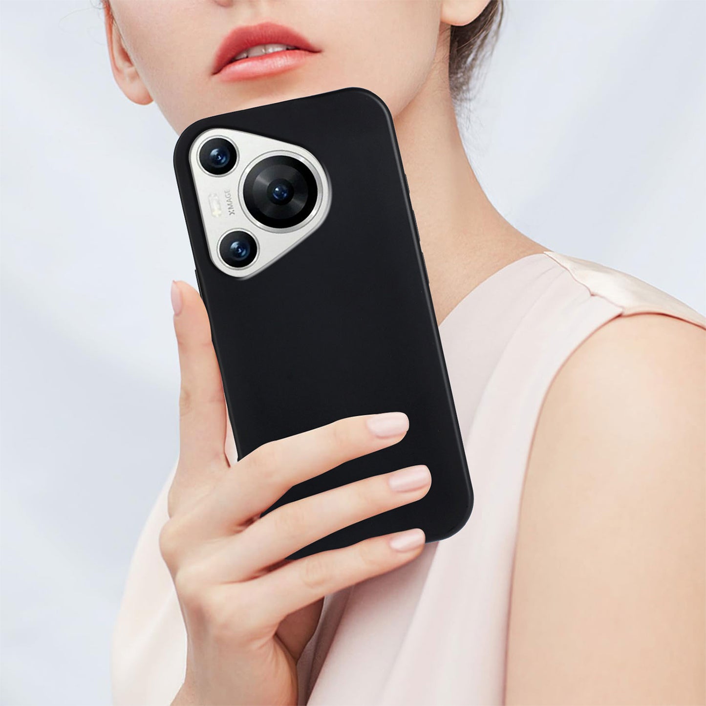 For Huawei Pura 70 TPU Case Soft Matte Anti-fingerprint Phone Back Cover - Black