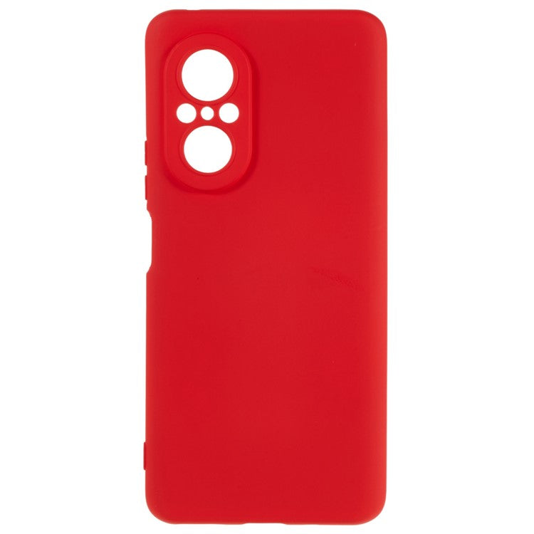 For Huawei nova 9 SE 2.0mm Thick Liquid Silicone Texture Phone Back Cover Arc Edge Anti-drop TPU Case - Red