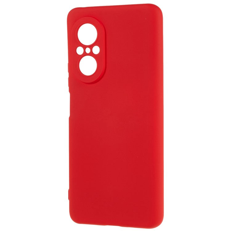 For Huawei nova 9 SE 2.0mm Thick Liquid Silicone Texture Phone Back Cover Arc Edge Anti-drop TPU Case - Red