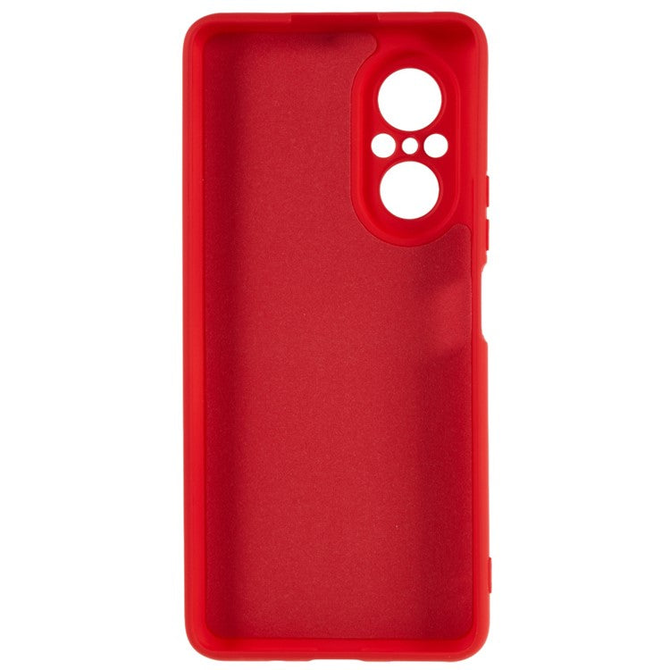 For Huawei nova 9 SE 2.0mm Thick Liquid Silicone Texture Phone Back Cover Arc Edge Anti-drop TPU Case - Red