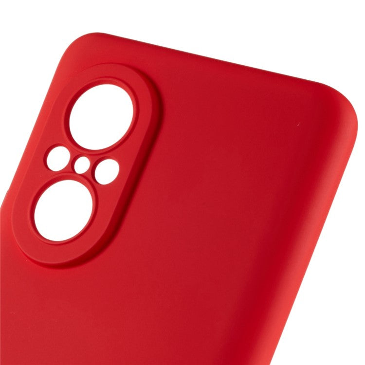 For Huawei nova 9 SE 2.0mm Thick Liquid Silicone Texture Phone Back Cover Arc Edge Anti-drop TPU Case - Red