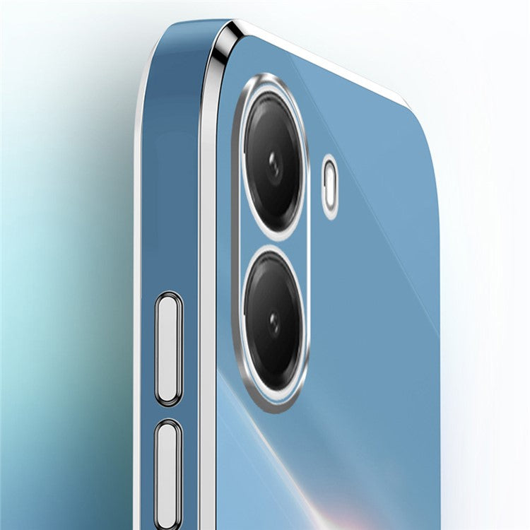 XINLI For Xiaomi Poco X7 Pro 5G Case TPU Phone Cover with Electroplating Frame - Cyan