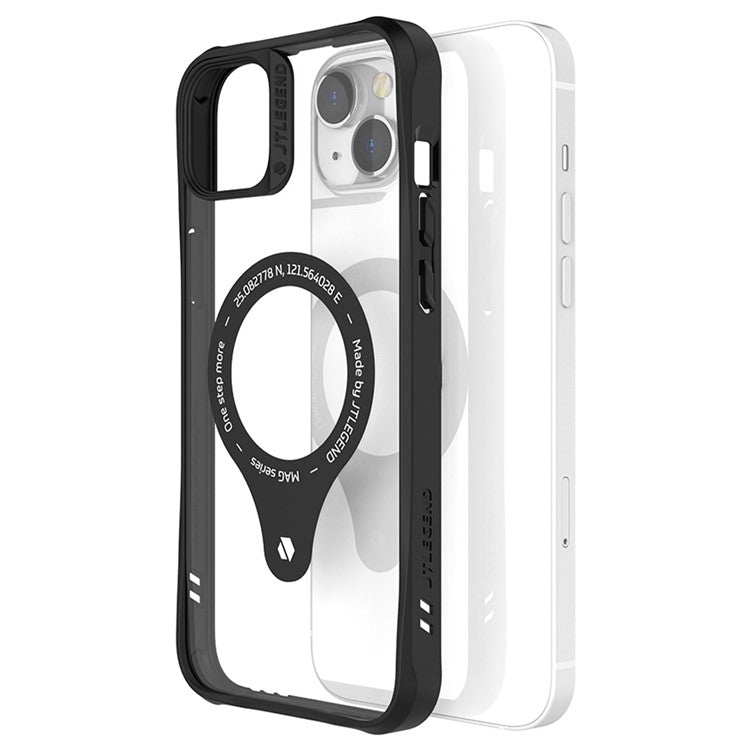 TLEGEND DX MAG Anti-scratch Phone Case for iPhone 14, Military Grade TPU + PC Anti-drop Phone Cover with Camera Frame Support Wireless Charging - Black