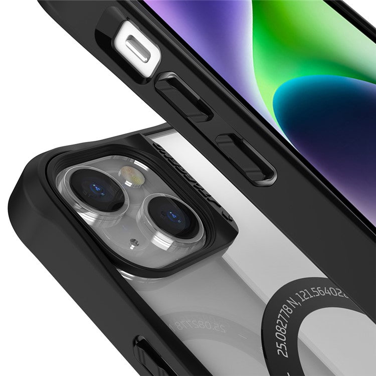 TLEGEND DX MAG Anti-scratch Phone Case for iPhone 14, Military Grade TPU + PC Anti-drop Phone Cover with Camera Frame Support Wireless Charging - Black