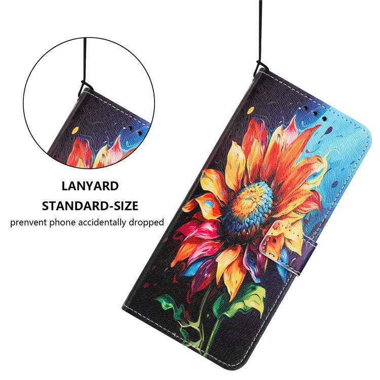 YX-2501 Leather Case For Motorola Moto S50 5G  /  Edge 50 Neo 5G  /  ThinkPhone 25 5G Pattern Printing Wallet Phone Cover - Sunflower