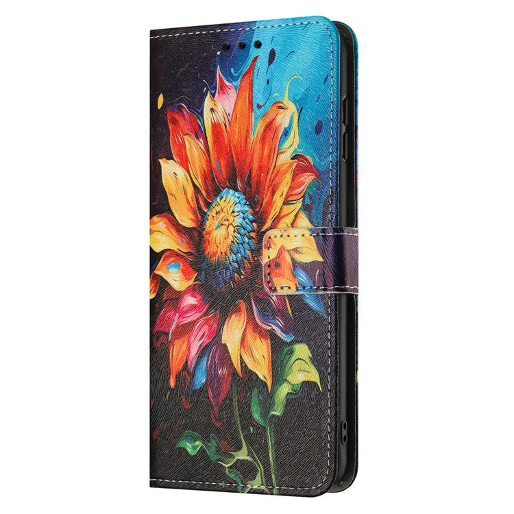 YX-2501 Leather Case For Motorola Moto S50 5G  /  Edge 50 Neo 5G  /  ThinkPhone 25 5G Pattern Printing Wallet Phone Cover - Sunflower