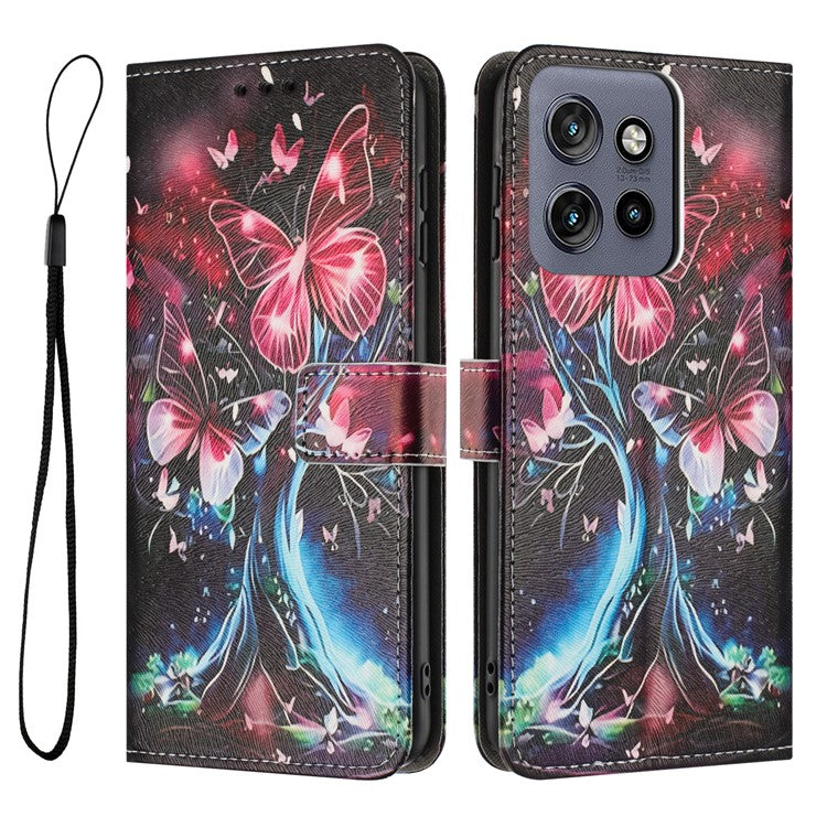 YX-2501 Leather Case For Motorola Moto S50 5G  /  Edge 50 Neo 5G  /  ThinkPhone 25 5G Pattern Printing Wallet Phone Cover - Butterfly Tree