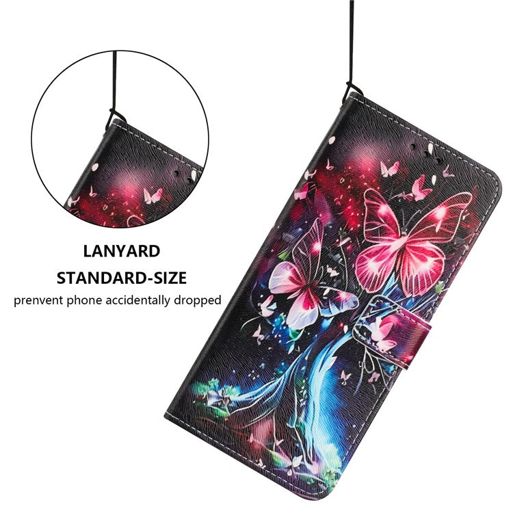 YX-2501 For Xiaomi 15 Ultra Case Pattern Printing PU Leather Wallet Phone Cover with Lanyard - Butterfly Tree