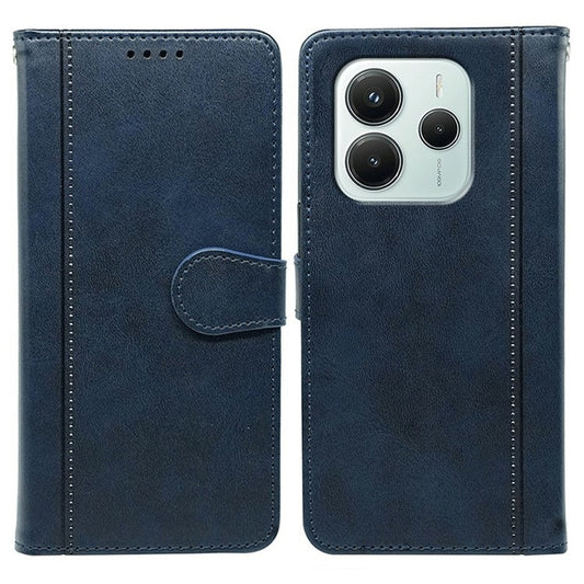 For Xiaomi Redmi Note 14 4G (164.84mm) Case Calf Texture Leather Stand Book Style Phone Cover - Blue