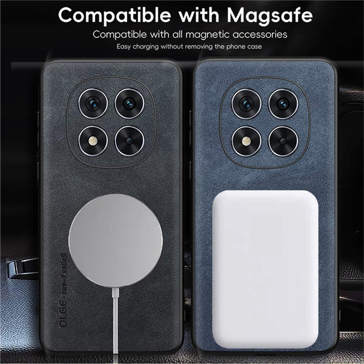 WANLONFENG YBP Series For Xiaomi Redmi Note 14 Pro+ 5G Magnetic Case with Tempered Glass Film PU + TPU Phone Cover Precise Cutouts - Blue