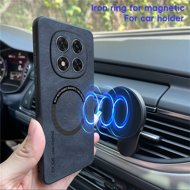 WANLONFENG YBP Series For Xiaomi Redmi Note 14 Pro+ 5G Magnetic Case with Tempered Glass Film PU + TPU Phone Cover Precise Cutouts - Blue