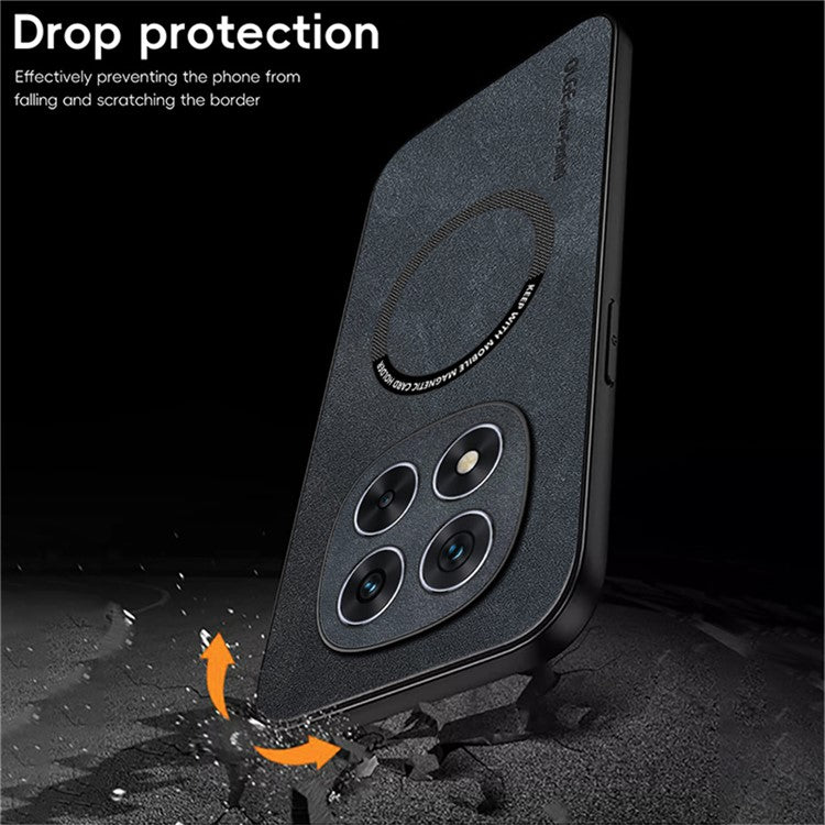 WANLONFENG YBP Series For Xiaomi Redmi Note 14 Pro+ 5G Magnetic Case with Tempered Glass Film PU + TPU Phone Cover Precise Cutouts - Blue