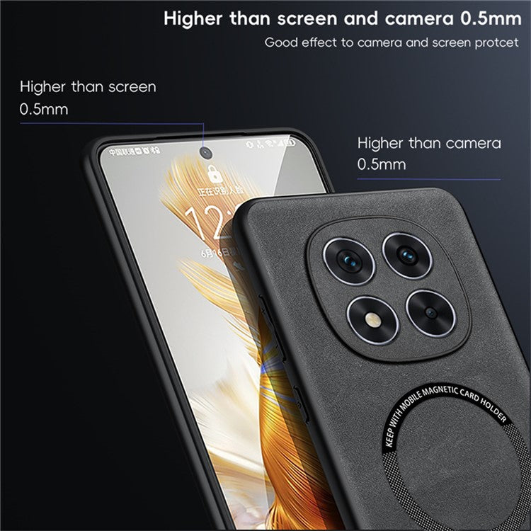 WANLONFENG YBP Series For Xiaomi Redmi Note 14 Pro+ 5G Magnetic Case with Tempered Glass Film PU + TPU Phone Cover Precise Cutouts - Blue