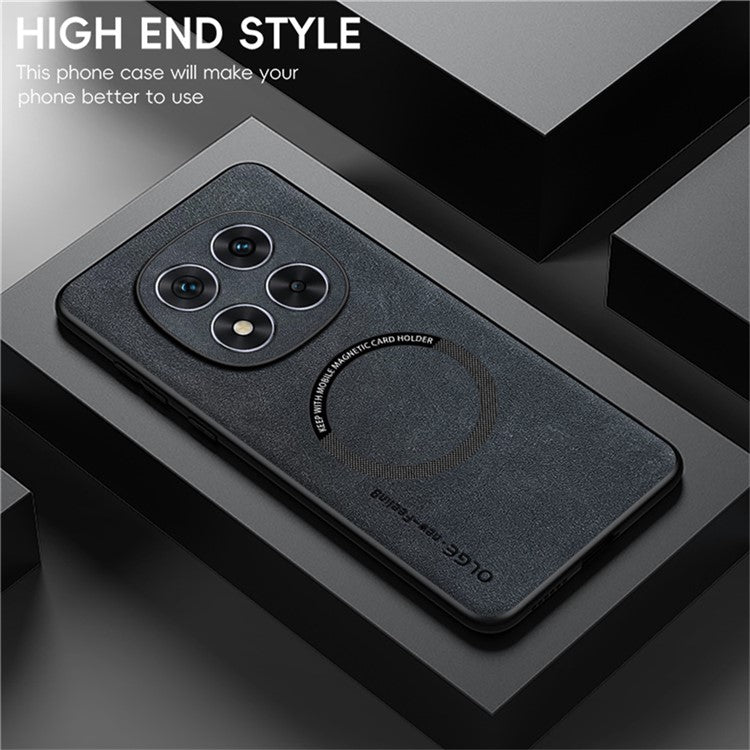 WANLONFENG YBP Series For Xiaomi Redmi Note 14 Pro+ 5G Magnetic Case with Tempered Glass Film PU + TPU Phone Cover Precise Cutouts - Blue