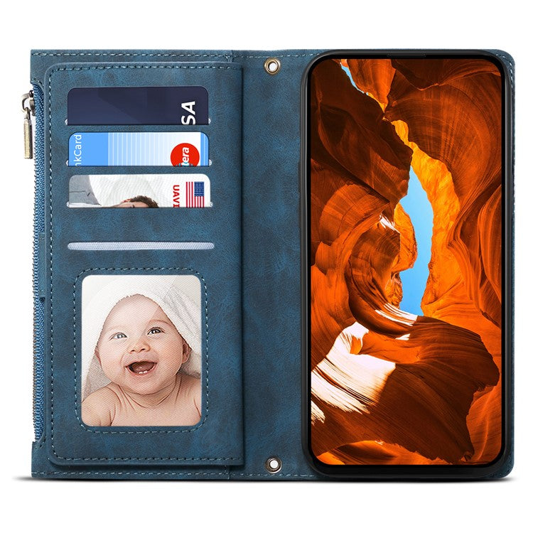 ESEBLE Star Series For Motorola Edge 60 Fusion 5G Case Zipper Wallet Leather Stand Phone Cover - Blue