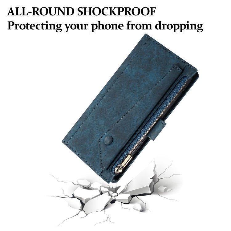 ESEBLE Star Series For Motorola Edge 60 Fusion 5G Case Zipper Wallet Leather Stand Phone Cover - Blue
