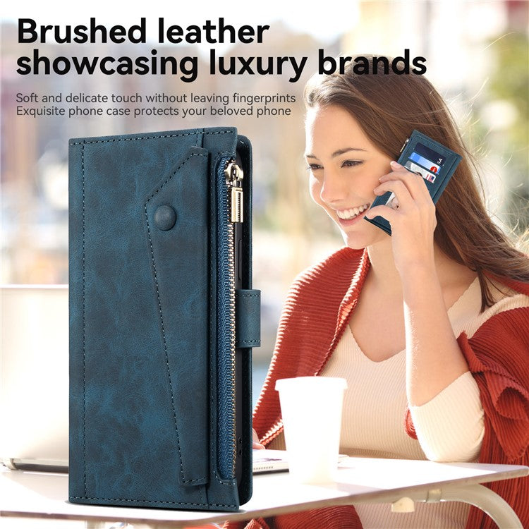 ESEBLE Star Series For Motorola Edge 60 Fusion 5G Case Zipper Wallet Leather Stand Phone Cover - Blue