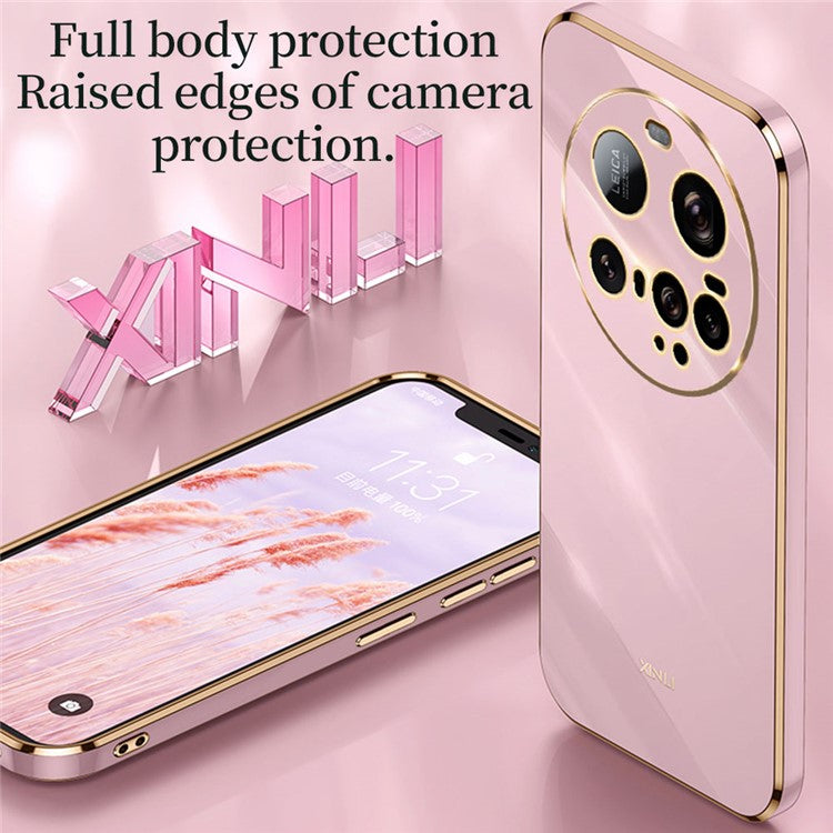 XINLI For Xiaomi 15 Ultra Case Ring Kickstand Electroplating TPU Phone Cover - Black
