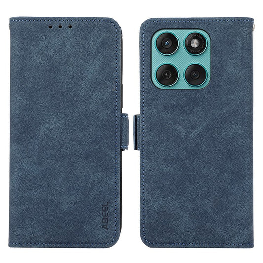 ABEEL For Motorola Edge 60 Fusion 5G Case PU Leather Folio Stand View RFID Blocking Phone Cover - Blue