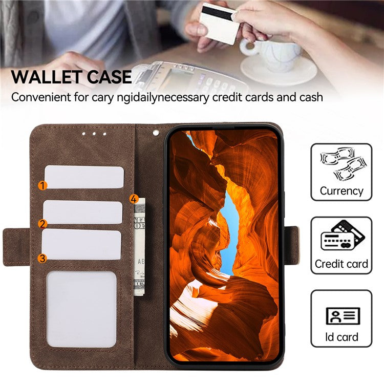 ABEEL For Motorola Edge 60 Fusion 5G Case PU Leather Folio Stand View RFID Blocking Phone Cover - Brown