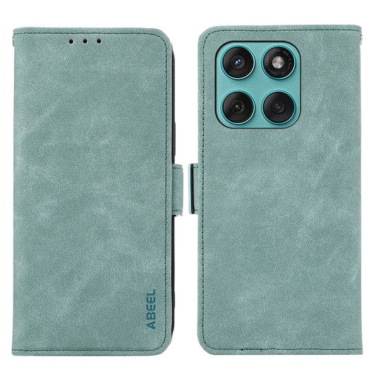 ABEEL For Motorola Edge 60 Fusion 5G Case PU Leather Folio Stand View RFID Blocking Phone Cover - Baby Blue