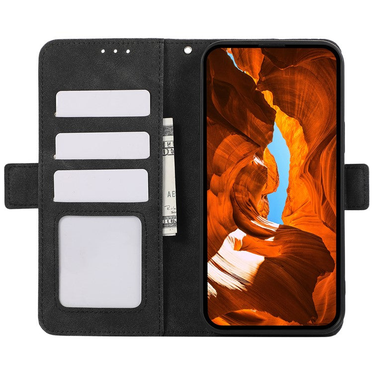 ABEEL For Motorola Edge 60 Fusion 5G Case PU Leather Folio Stand View RFID Blocking Phone Cover - Black
