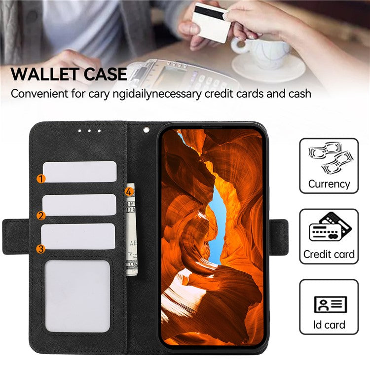 ABEEL For Motorola Edge 60 Fusion 5G Case PU Leather Folio Stand View RFID Blocking Phone Cover - Black