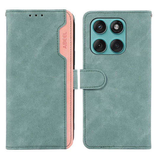 ABEEL For Motorola Edge 60 Fusion 5G Case Color Splicing Leather Flip Phone Cover RFID Blocking - Baby Blue