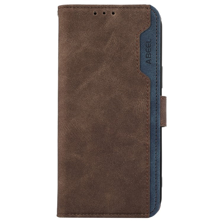 ABEEL For Motorola Edge 60 Fusion 5G Case Color Splicing Leather Flip Phone Cover RFID Blocking - Brown