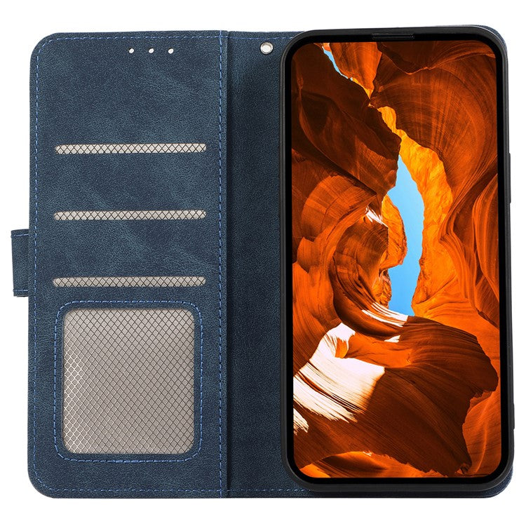 ABEEL For Motorola Edge 60 Fusion 5G Case Color Splicing Leather Flip Phone Cover RFID Blocking - Blue