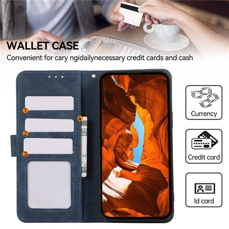 ABEEL For Motorola Edge 60 Fusion 5G Case Color Splicing Leather Flip Phone Cover RFID Blocking - Blue