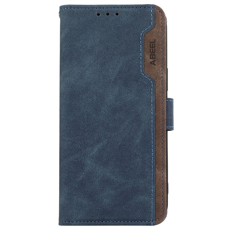 ABEEL For Motorola Edge 60 Fusion 5G Case Color Splicing Leather Flip Phone Cover RFID Blocking - Blue