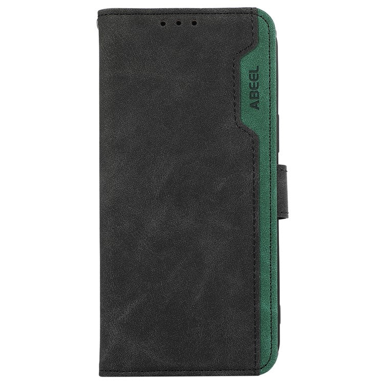 ABEEL For Motorola Edge 60 Fusion 5G Case Color Splicing Leather Flip Phone Cover RFID Blocking - Black