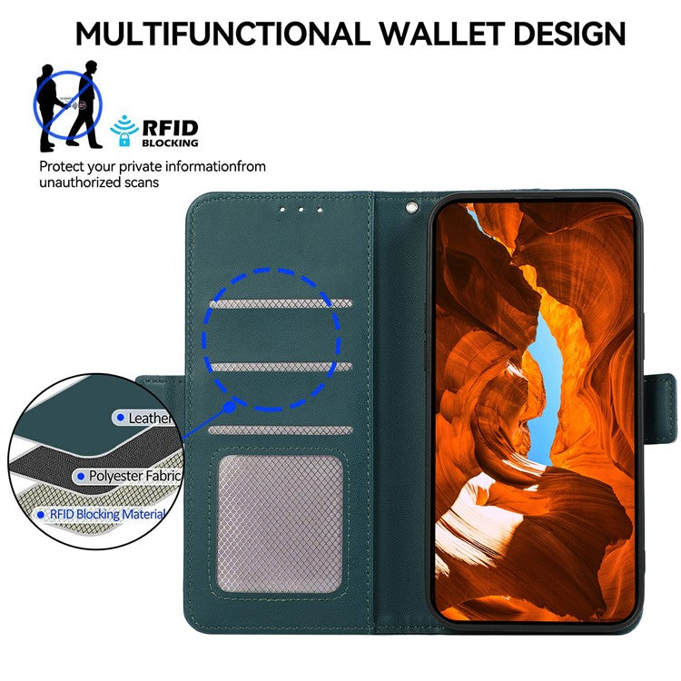 ABEEL For Motorola Edge 60 Fusion 5G Case Leather Phone Cover with RFID Blocking Wallet - Green