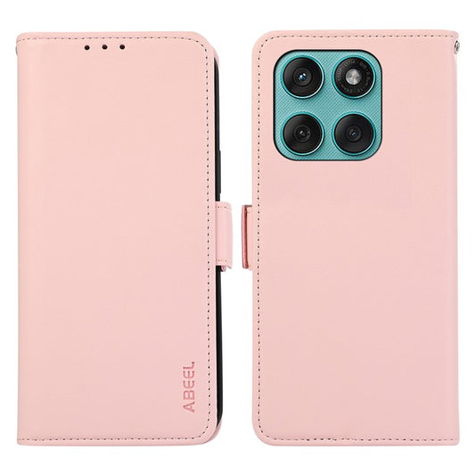 ABEEL For Motorola Edge 60 Fusion 5G Case Leather Phone Cover with RFID Blocking Wallet - Pink