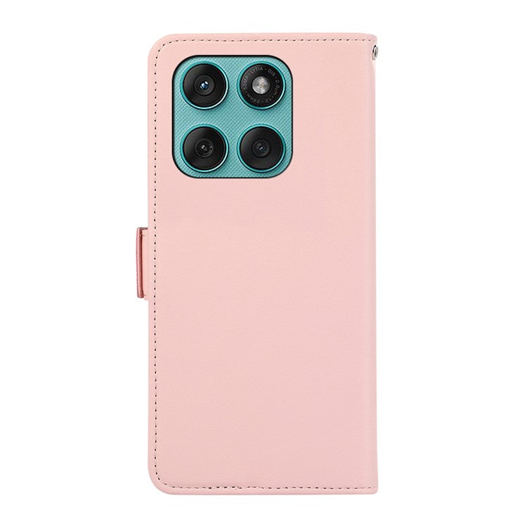ABEEL For Motorola Edge 60 Fusion 5G Case Leather Phone Cover with RFID Blocking Wallet - Pink