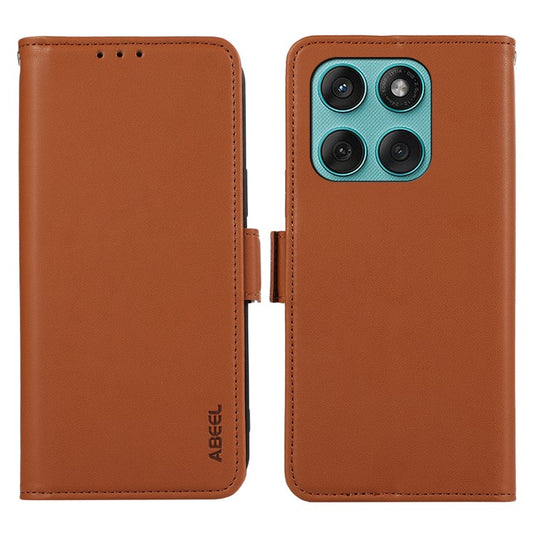 ABEEL For Motorola Edge 60 Fusion 5G Case Leather Phone Cover with RFID Blocking Wallet - Brown